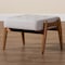 Baxton Studio Jeanine Japandi Greyish Beige Fabric and Walnut Brown Finished Wood Ottoman Footstool 233-13167-ZORO - alternate 3
